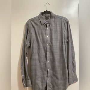 Neiman Marcus Grey Plaid Dress Shirt